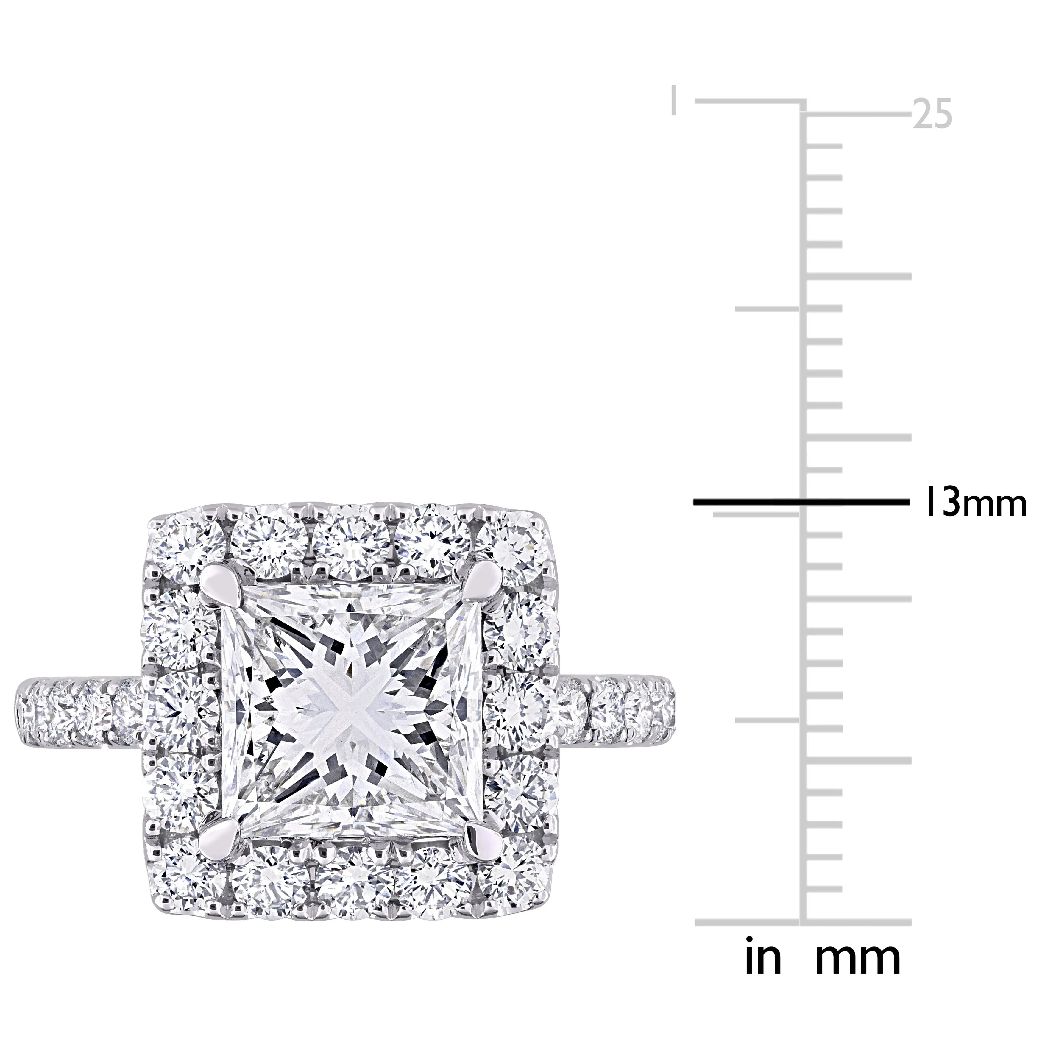Created Forever 4 1/3ct TDW Princess-Cut Lab-Grown Diamond and Tsavorite Accent Ring in 14k White Gold sold by Zulily product image thumbnail 4