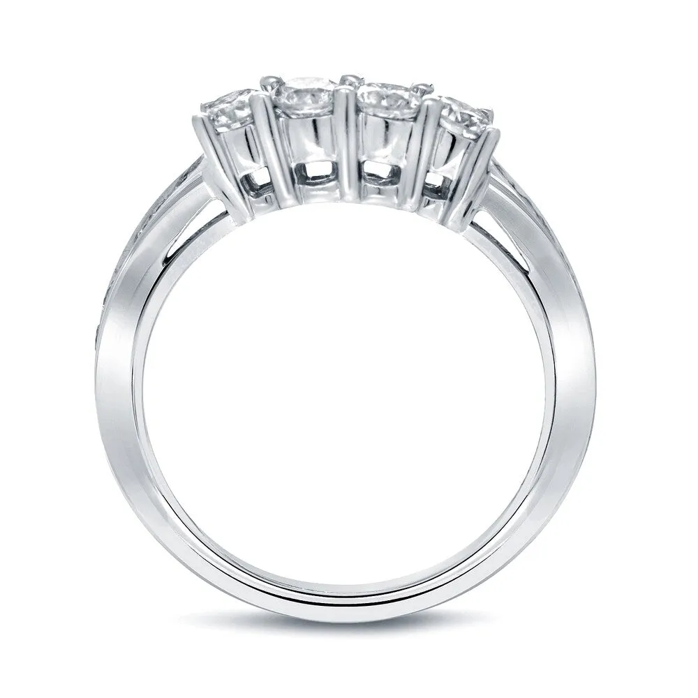 Auriya Round Diamond Wedding Band 7/8ct TDW 14k White Gold sold by Zulily product image thumbnail 3