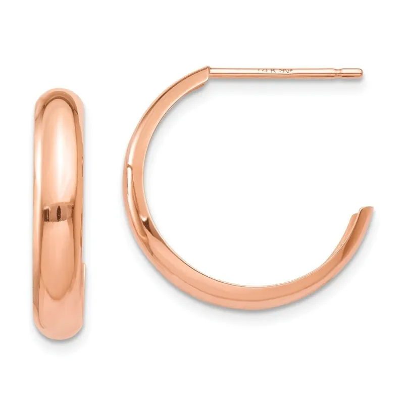 Curata 14k Rose Gold 16x3.5mm Half Hoop Post Earrings sold by Zulily