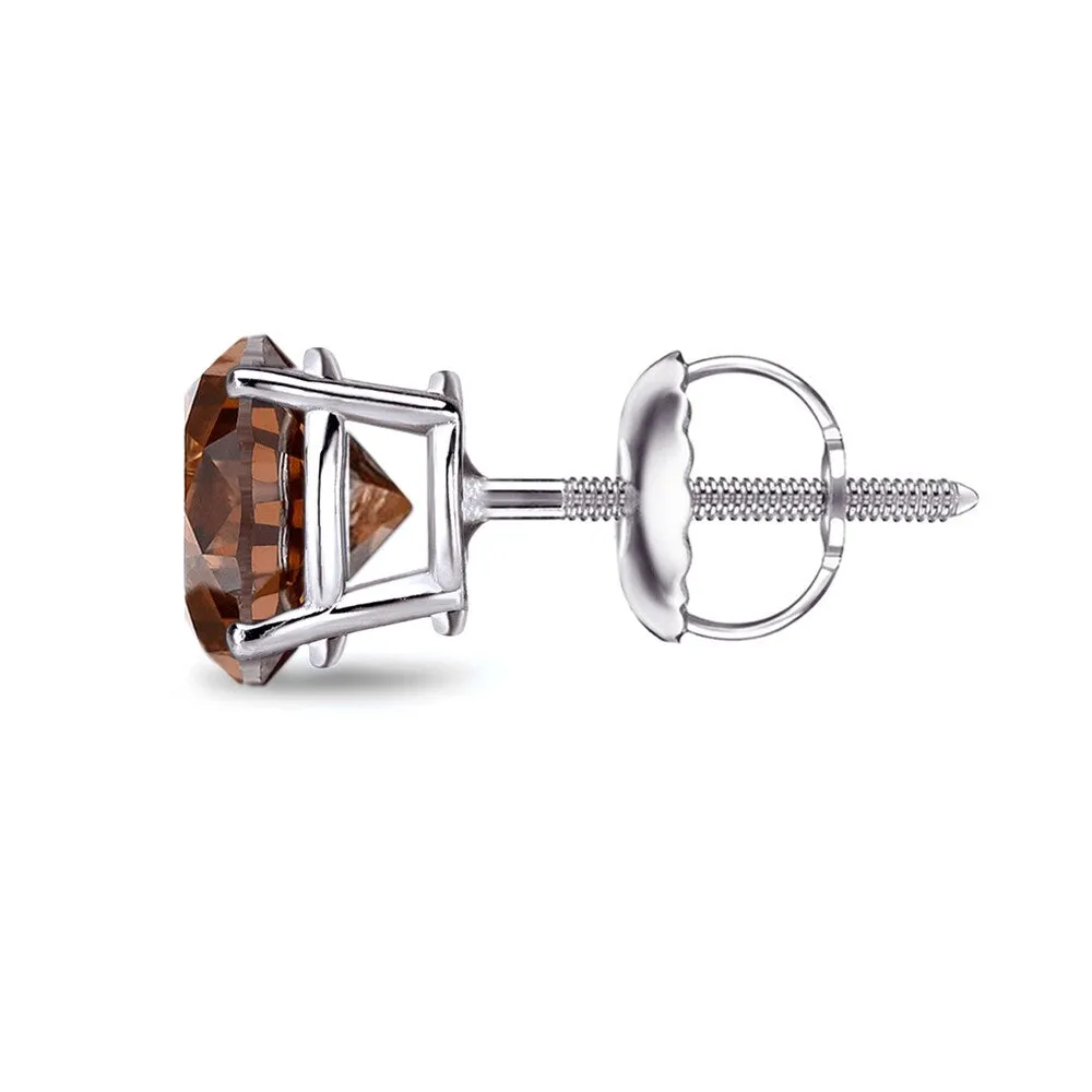 Auriya 14k Gold 1ct TDW Round SINGLE (1) Brown Diamond Stud Earring sold by Zulily product image thumbnail 5