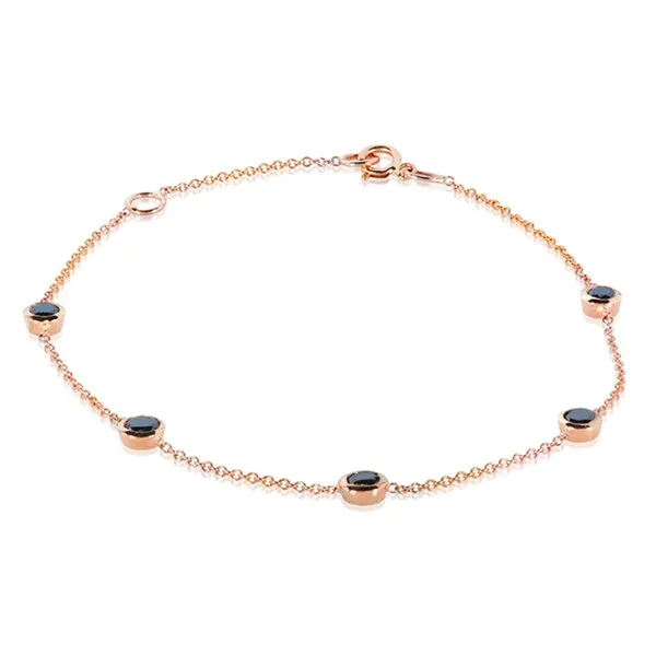 Annello by Kobelli 14k Gold 1ct TDW Black Diamond Bezel Station Bracelet sold by Zulily