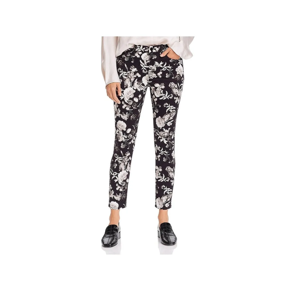 7 For All Mankind Women's Printed Ankle Skinny Jeans Black/White strip Size 16 sold by Zulily