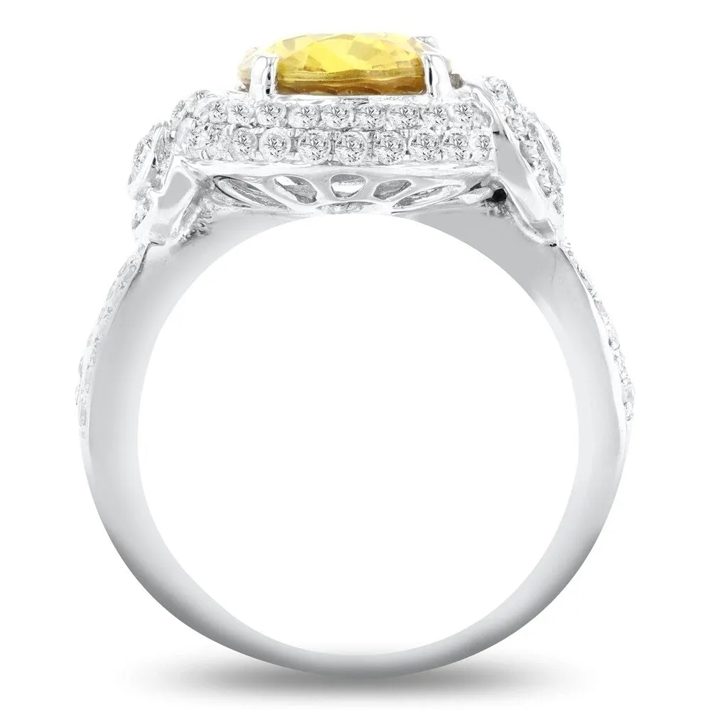 Auriya 14k White Gold 3 3/4ct Rare Yellow Sapphire and 3/4ct TDW Diamond Ring sold by Zulily product image thumbnail 4