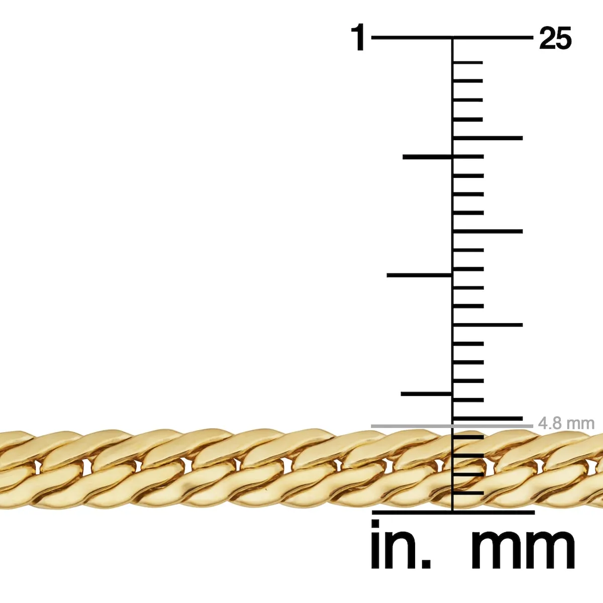 14k Yellow Gold Filled 4.75 mm Bombay Curb Necklace for Men and Women sold by Zulily product image thumbnail 4