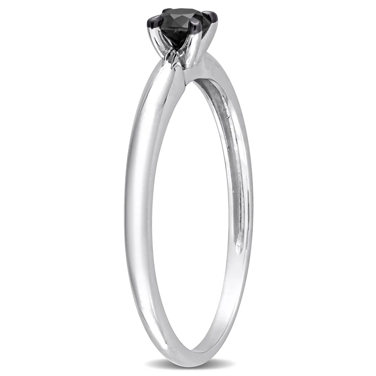 Miadora 1/4ct TDW Black Diamond Solitaire Engagement Ring in 14k White Gold sold by Zulily product image thumbnail 4