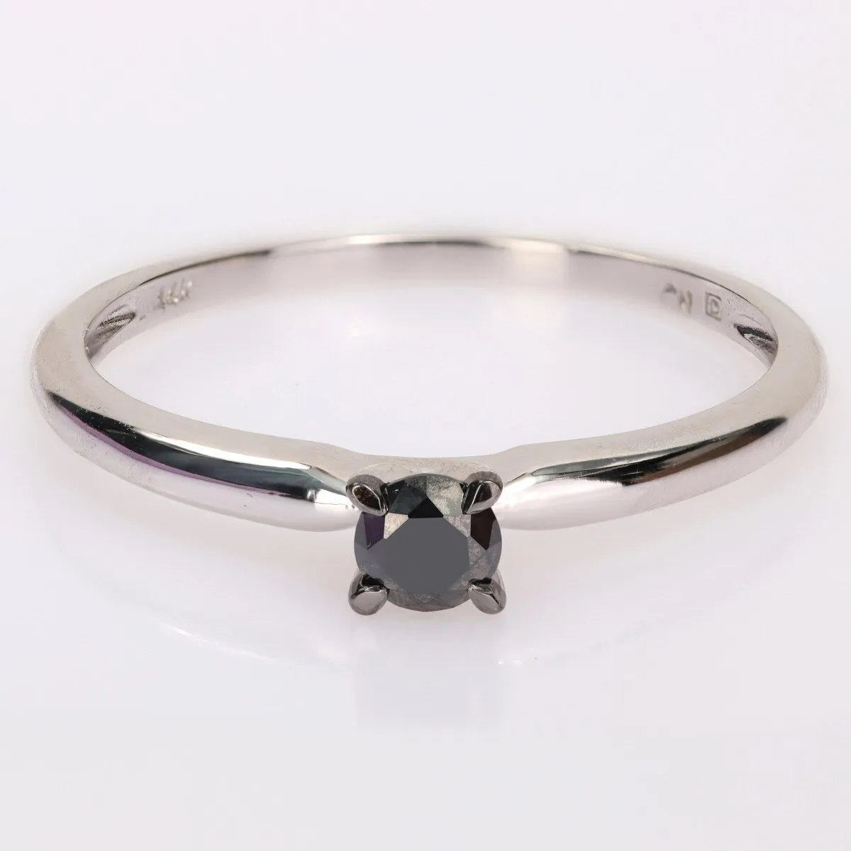Miadora 1/4ct TDW Black Diamond Solitaire Engagement Ring in 14k White Gold sold by Zulily product image thumbnail 2