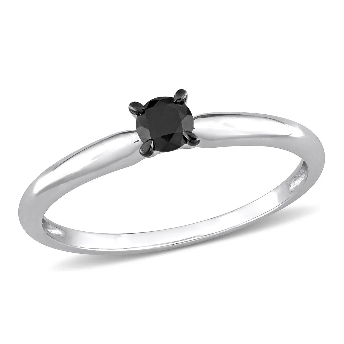 Miadora 1/4ct TDW Black Diamond Solitaire Engagement Ring in 14k White Gold sold by Zulily