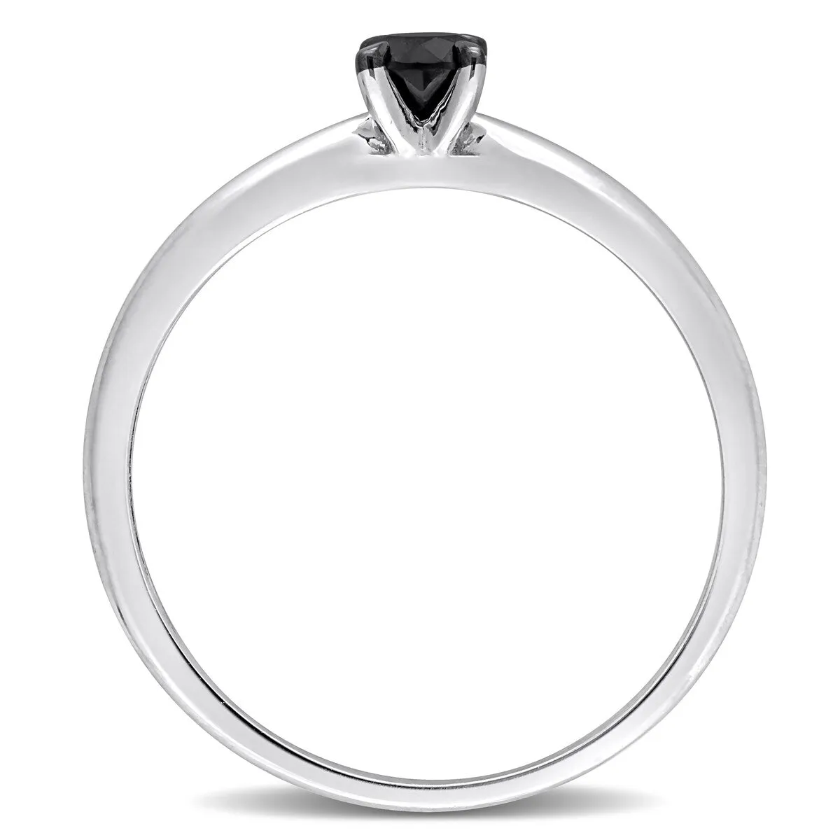 Miadora 1/4ct TDW Black Diamond Solitaire Engagement Ring in 14k White Gold sold by Zulily product image thumbnail 5