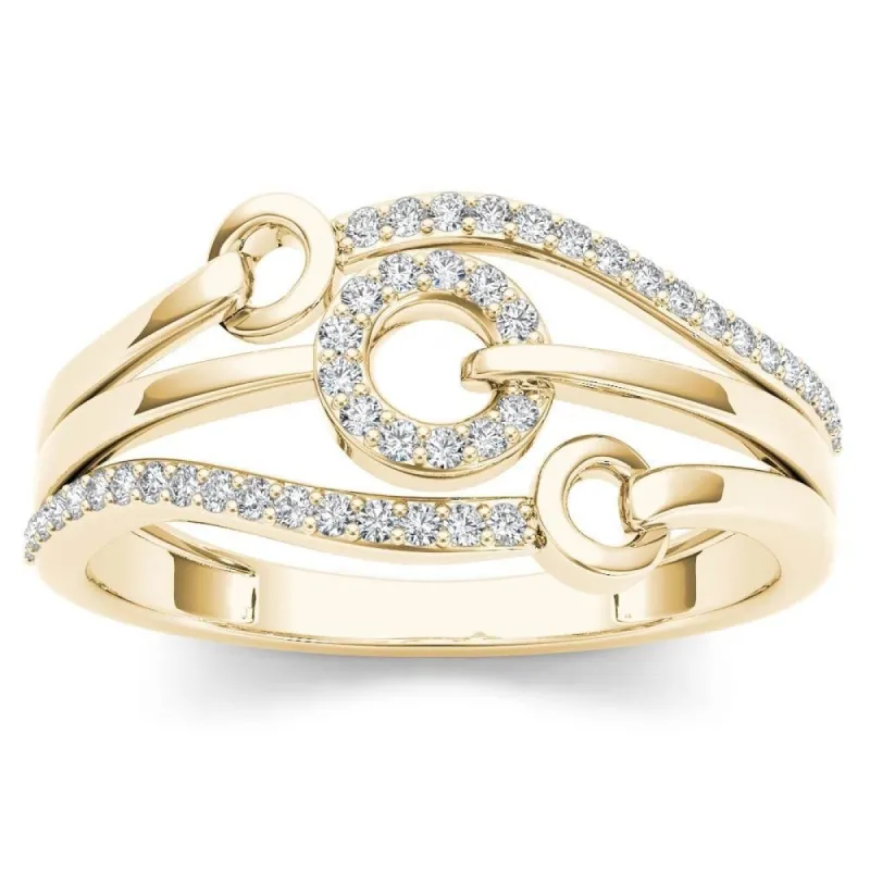 De Couer 10k Yellow Gold 1/8ct TDW Diamond Split Shank FashionRing sold by Zulily