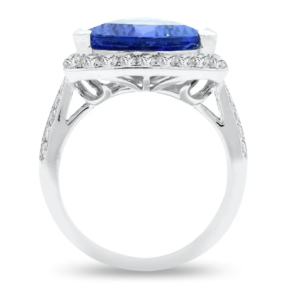 Auriya Platinum Certified 6 1/3ct Dark Tanzanite and 9/10ct TDW Round Diamonds Engagement Ring sold by Zulily product image thumbnail 5