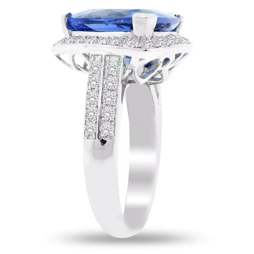 Auriya Platinum Certified 6 1/3ct Dark Tanzanite and 9/10ct TDW Round Diamonds Engagement Ring sold by Zulily product image thumbnail 4