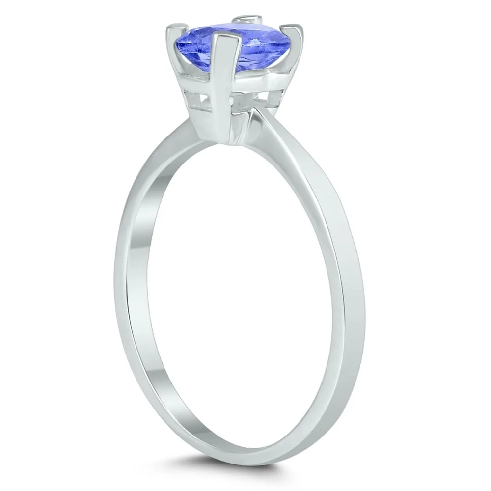 Emerald Shaped 6X4MM Tanzanite Solitaire Ring in 10K White Gold sold by Zulily product image thumbnail 2