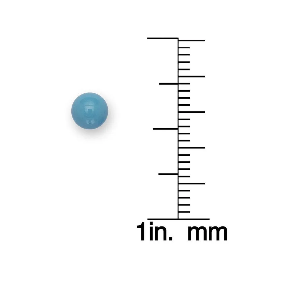 Curata 14k Yellow Gold 4mm Reconstructed Turquoise Ball Stud Earrings sold by Zulily product image thumbnail 3