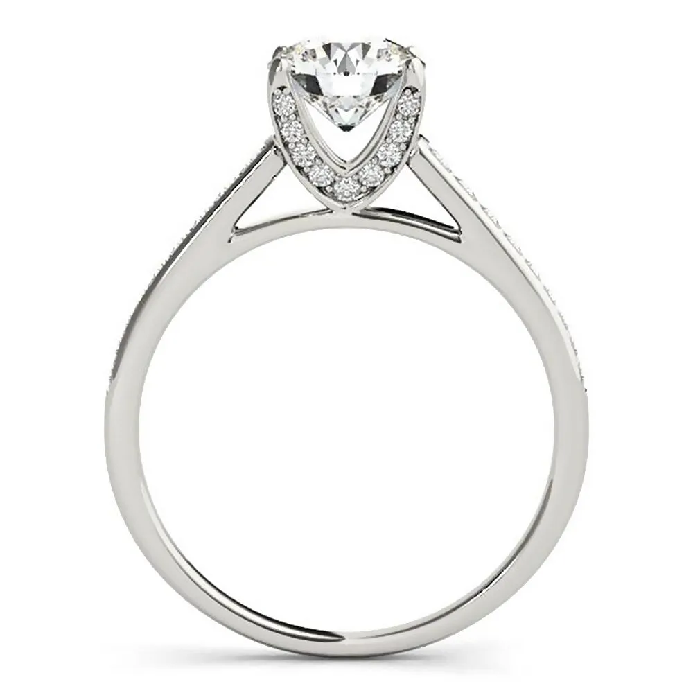 Auriya 1ct Round Moissanite and 1/3ctw Diamond Engagement Ring 14K Gold sold by Zulily product image thumbnail 4