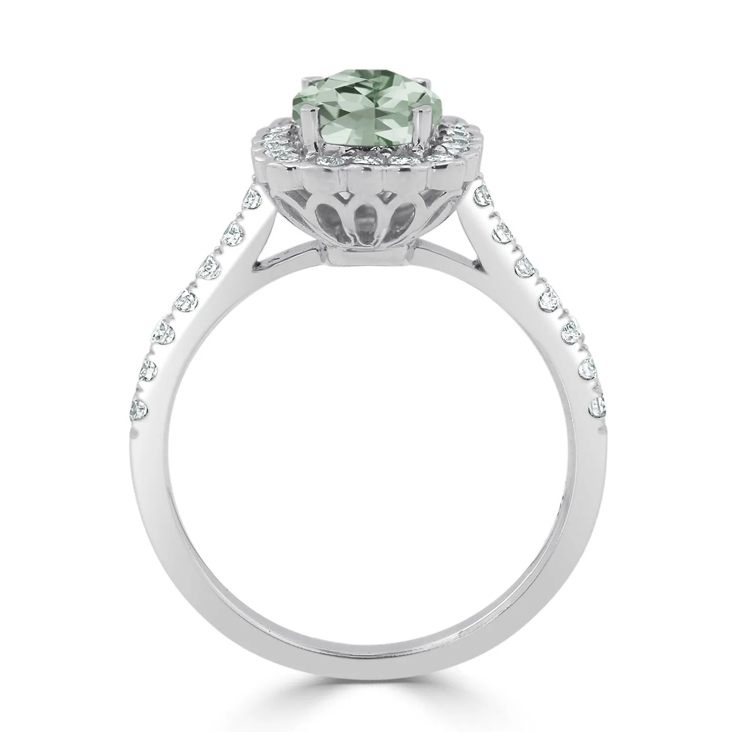 Auriya Vintage 3/4ct Cushion-cut Green Amethyst Halo Diamond Engagement Ring 1/2ctw 14k Gold sold by Zulily product image thumbnail 5