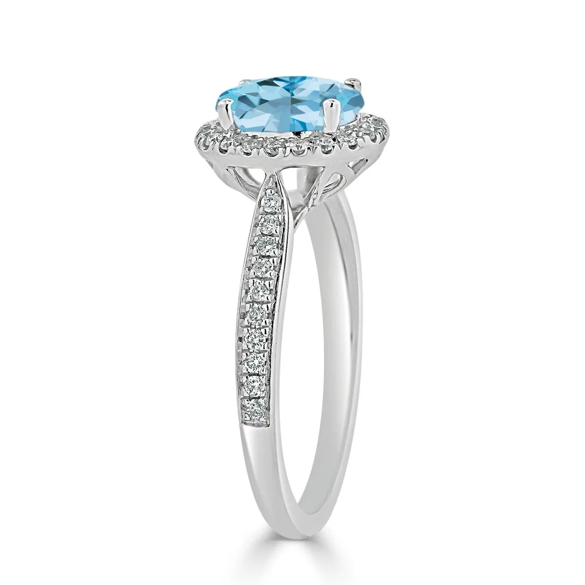 Auriya 1 9/10ct Fancy Oval Sky Blue Topaz Halo Diamond Engagement Ring 1/4ctw 14k Gold sold by Zulily product image thumbnail 4