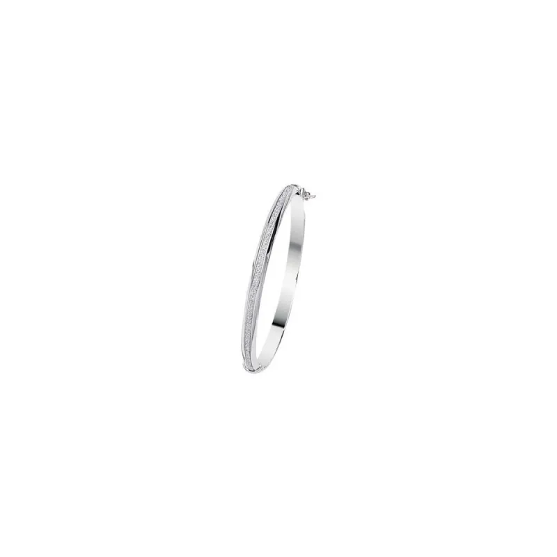 Curata 925 Sterling Silver 7.25" Rhodium 6mm Sparke Domed Hinged Bangle Bracelet sold by Zulily