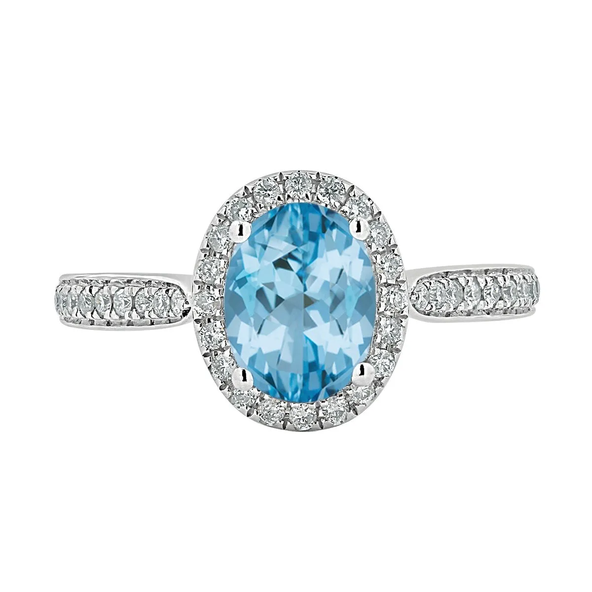 Auriya 1 9/10ct Fancy Oval Sky Blue Topaz Halo Diamond Engagement Ring 1/4ctw 14k Gold sold by Zulily product image thumbnail 2