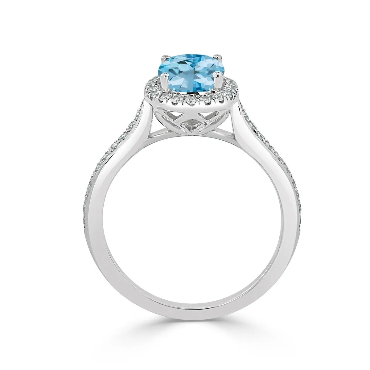Auriya 1 9/10ct Fancy Oval Sky Blue Topaz Halo Diamond Engagement Ring 1/4ctw 14k Gold sold by Zulily product image thumbnail 5