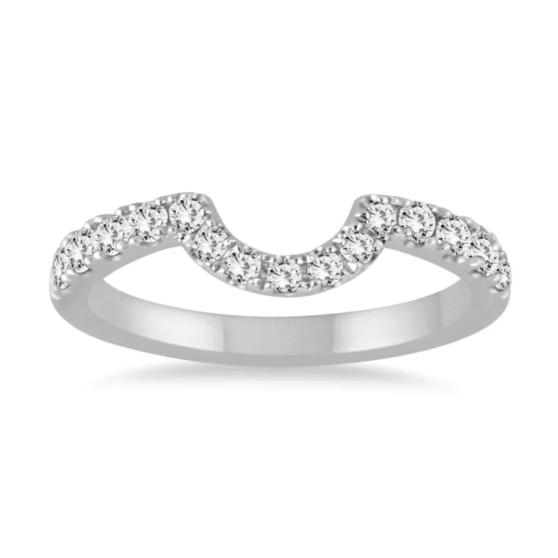 1/3 Carat TW CURVED DIAMOND WEDDING BAND IN 14K WHITE GOLD sold by Zulily