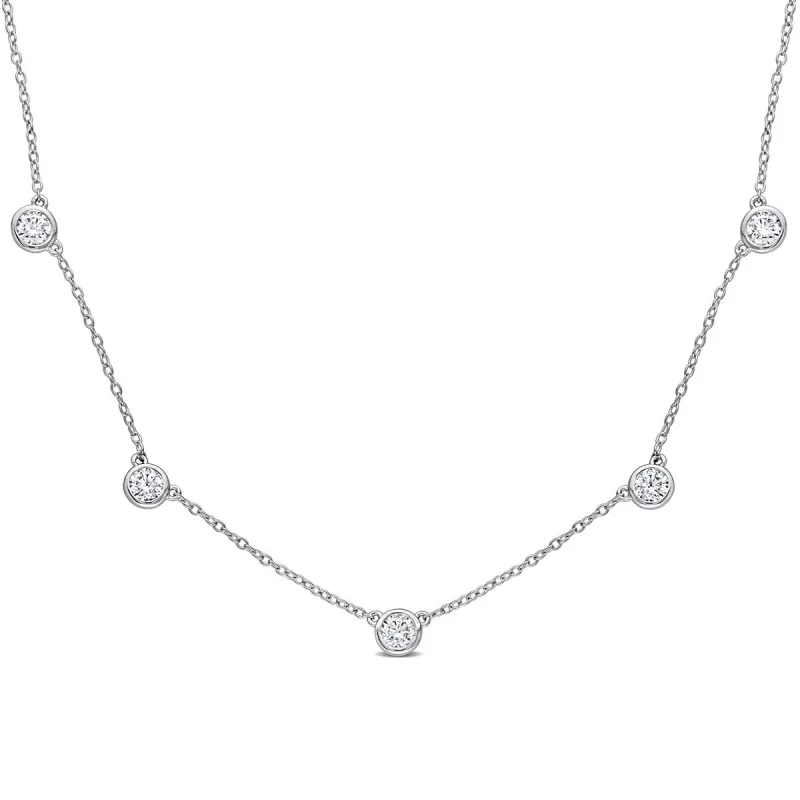 Miadora 2 1/4ct DEW Moissanite Station Necklace in Sterling Silver sold by Zulily