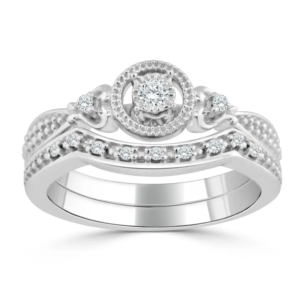 14k Gold Round 1/4ct TDW Diamond Engagement Ring Set by Auriya sold by Zulily