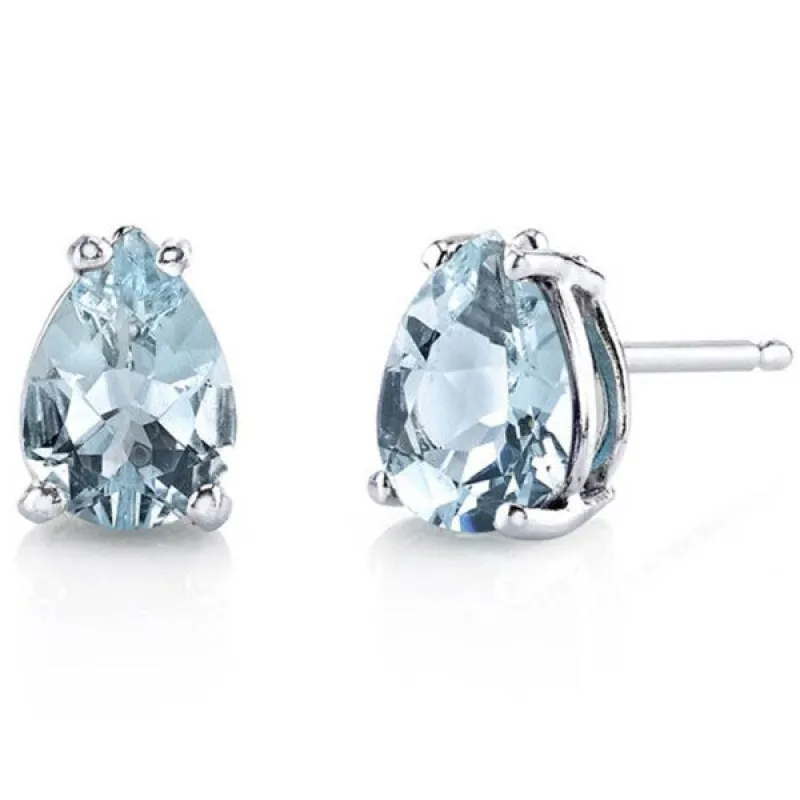 Oravo 14 Karat White Gold Pear Shape Gemstone Stud Earrings sold by Zulily