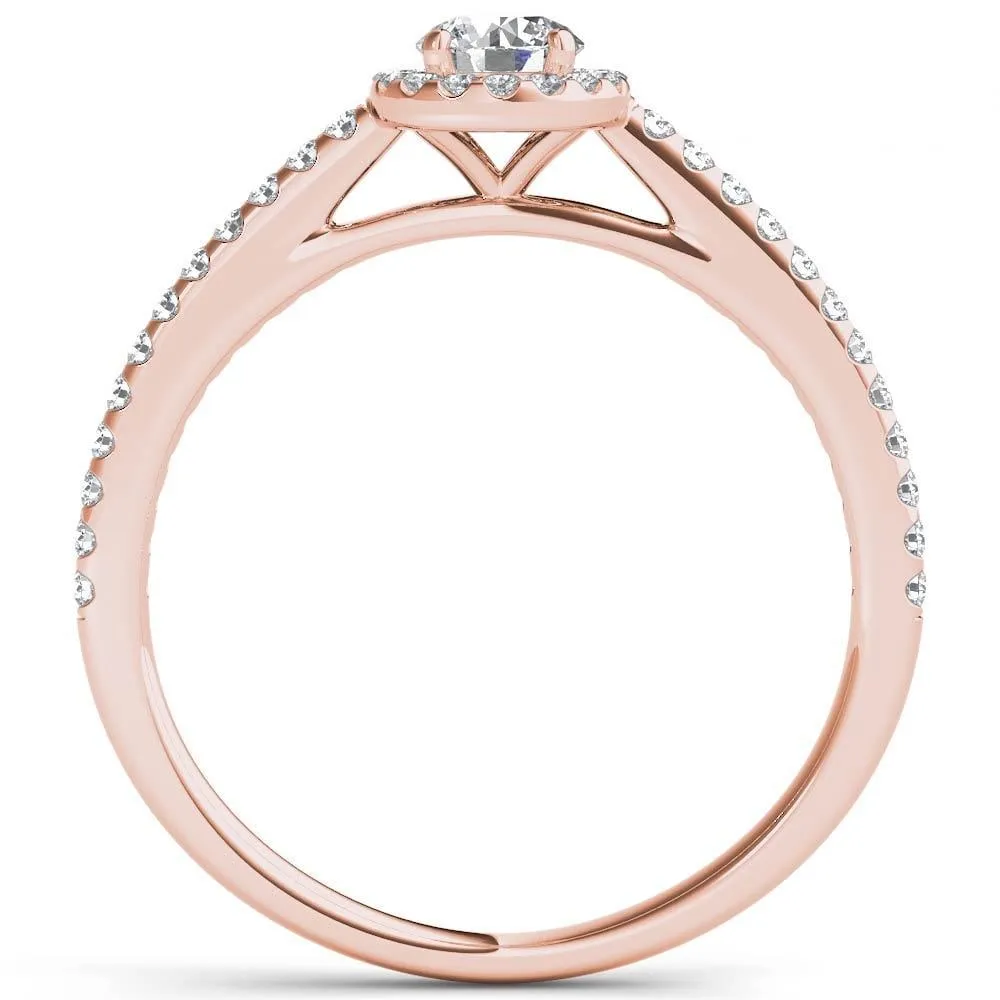 De Couer IGI Certified 14k Rose Gold 1/2ct TDW Diamond Halo Engagement Ring - Pink sold by Zulily product image thumbnail 3