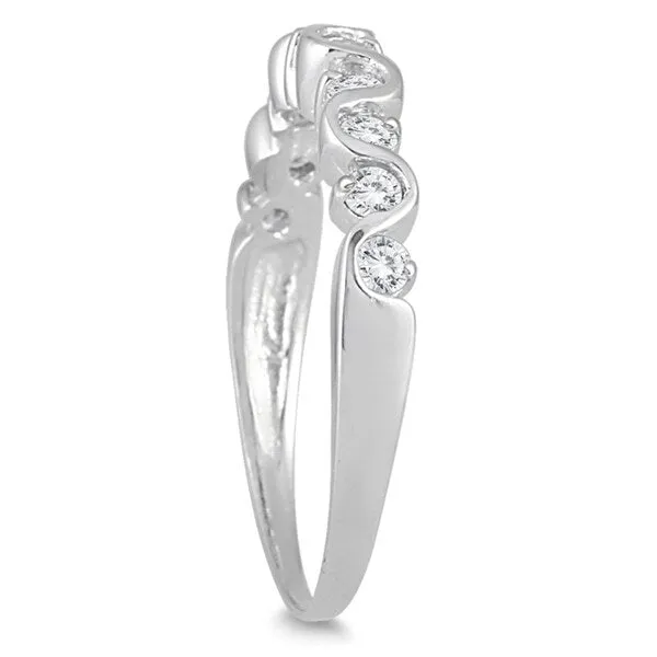 1/2 Carat TW Diamond Wave Band in 10K White Gold sold by Zulily product image thumbnail 2