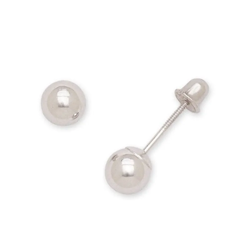 Curata 14k White Gold Polished 5 mm Ball Screw Back Stud Earrings sold by Zulily