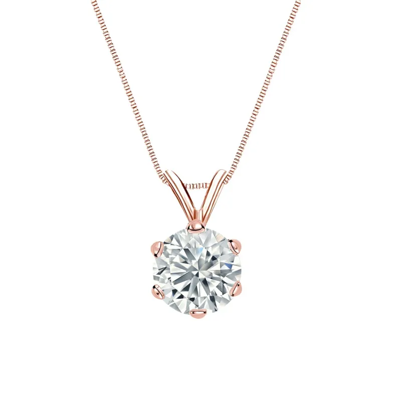 Auriya 14-karat Gold 1.00ctw Round Solitaire Lab Grown Diamond Necklace 6-Prong (F-G VS) - 1 sold by Zulily