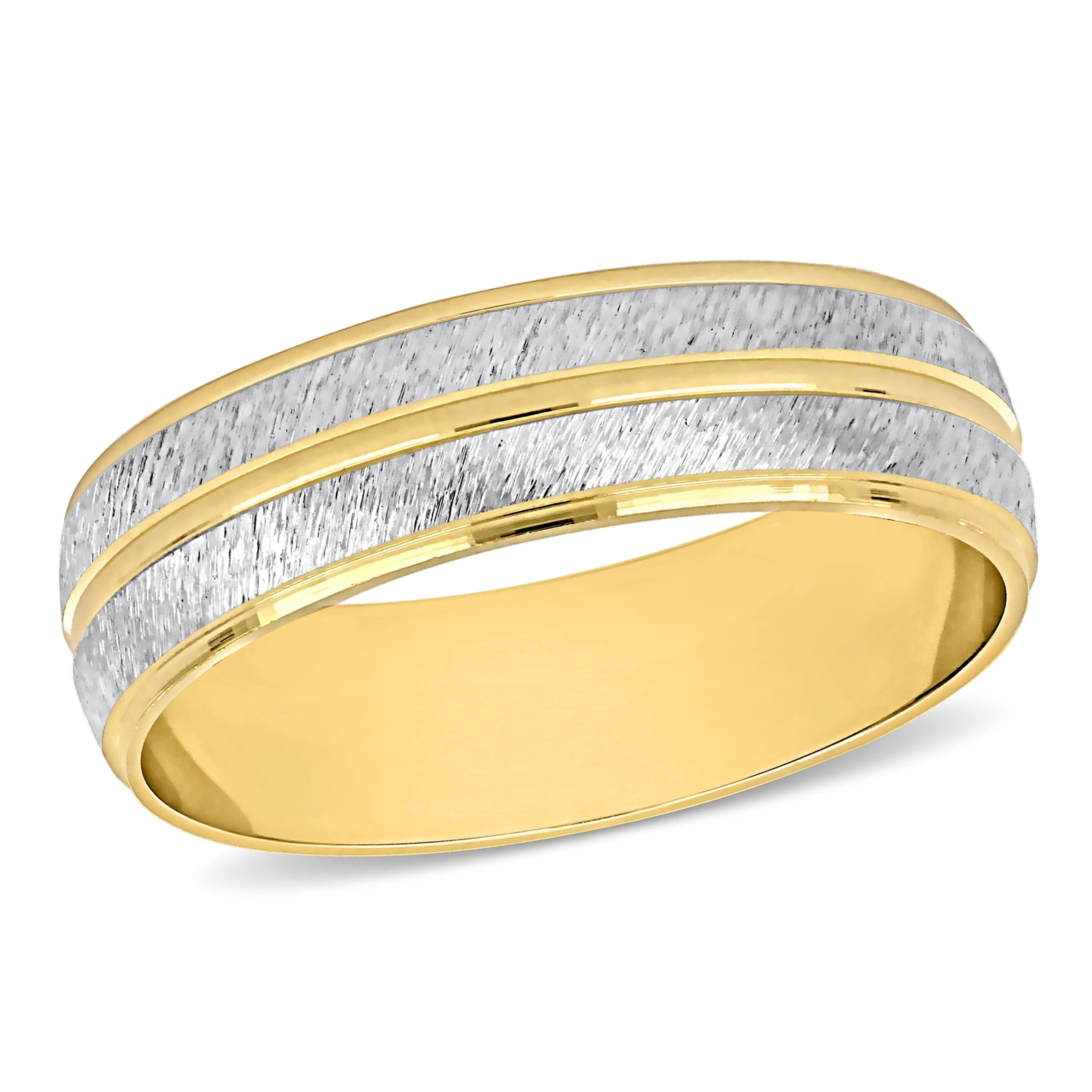 Miadora Mens 6 mm Double Row Wedding Band in 14k Two-Tone Gold sold by Zulily