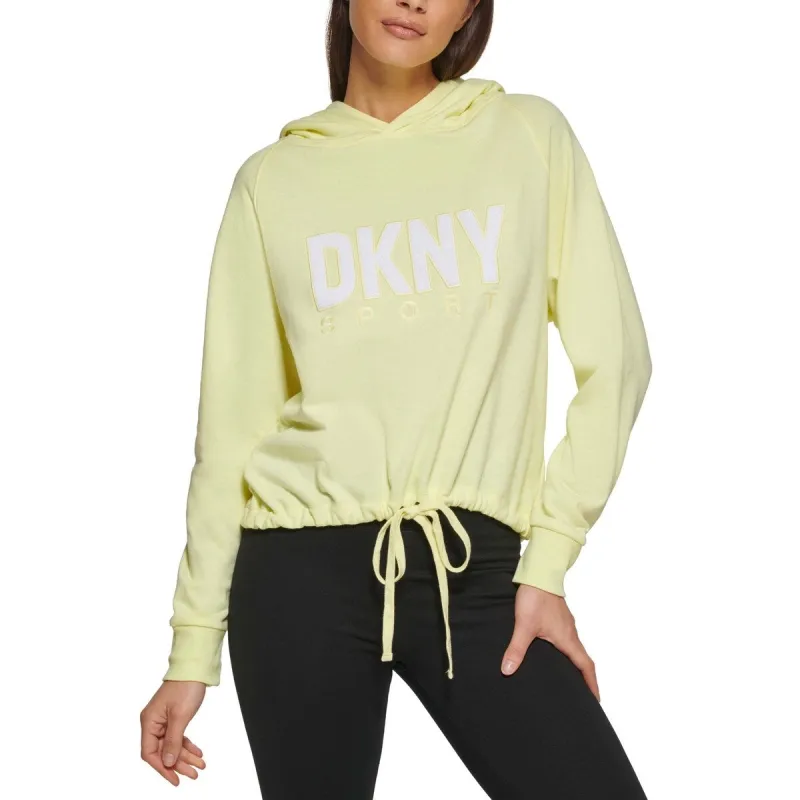 DKNY Sport Women's Drawstring-Hem Hoodie Yellow Size Large made by DKNY