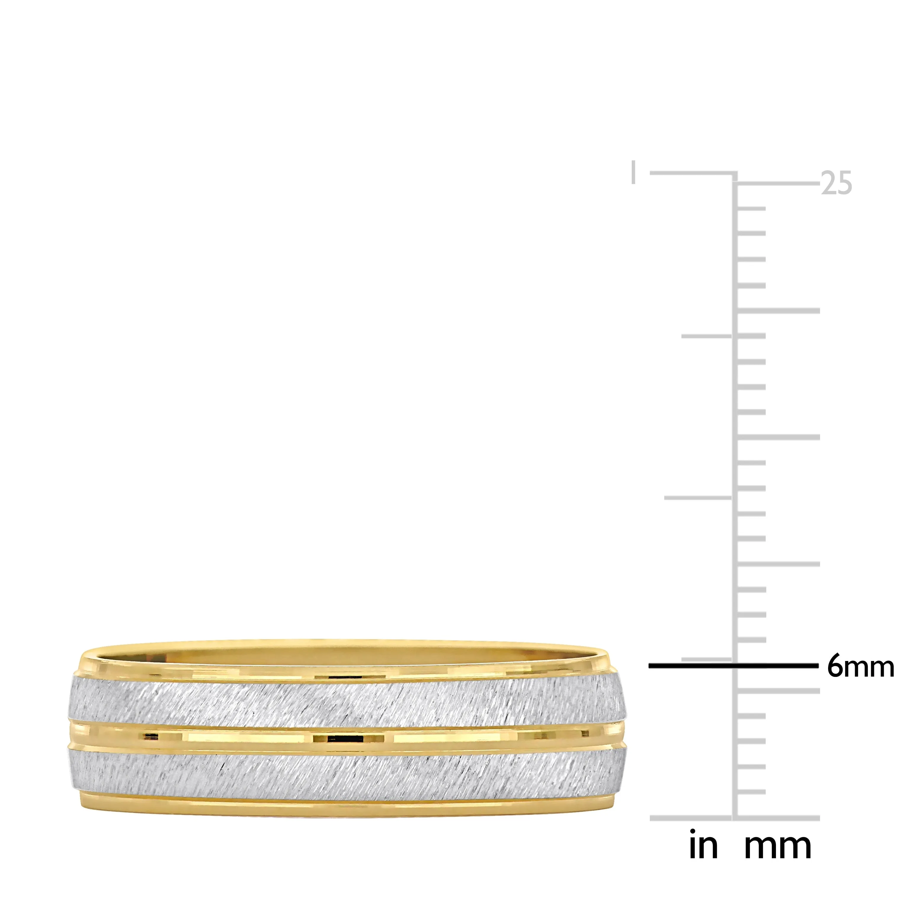 Miadora Mens 6 mm Double Row Wedding Band in 14k Two-Tone Gold sold by Zulily product image thumbnail 3