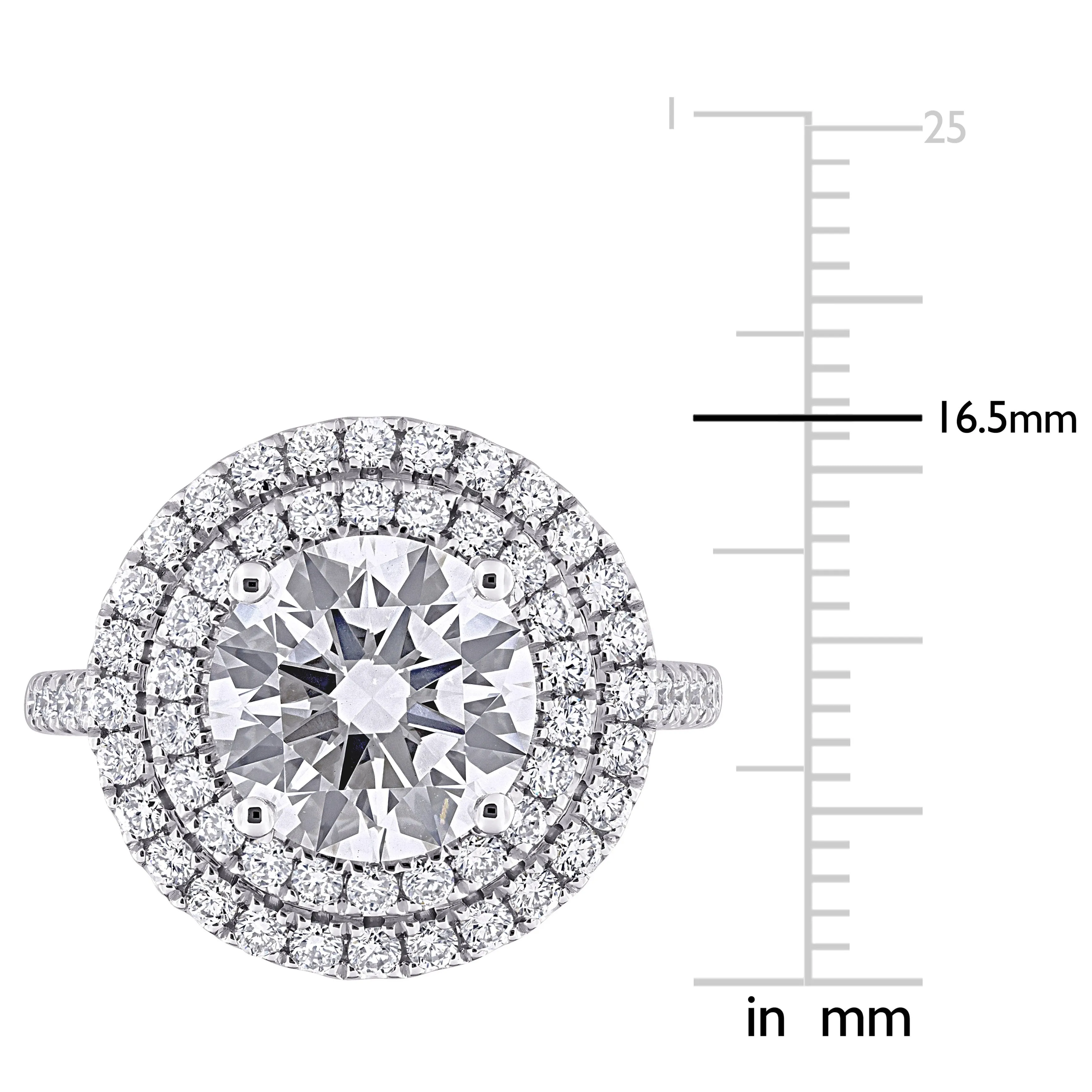 Created Forever 3 7/8ct TDW Lab-Grown Diamond and Tsavorite Accent Halo Ring in 14k White Gold sold by Zulily product image thumbnail 3