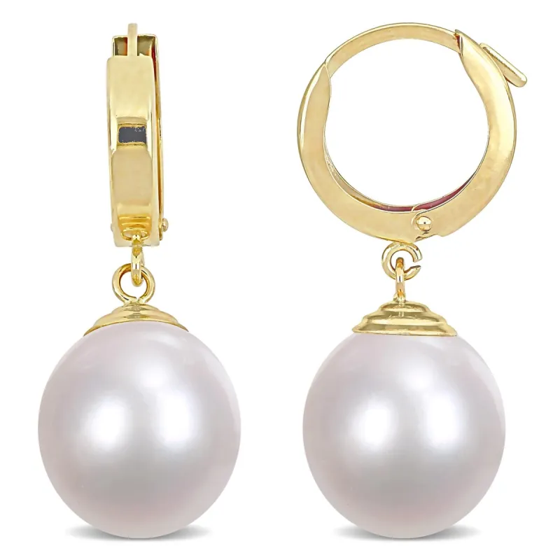 Miadora 10-11mm South Sea Cultured Pearl Huggie Drop Earrings in 14k Yellow Gold sold by Zulily