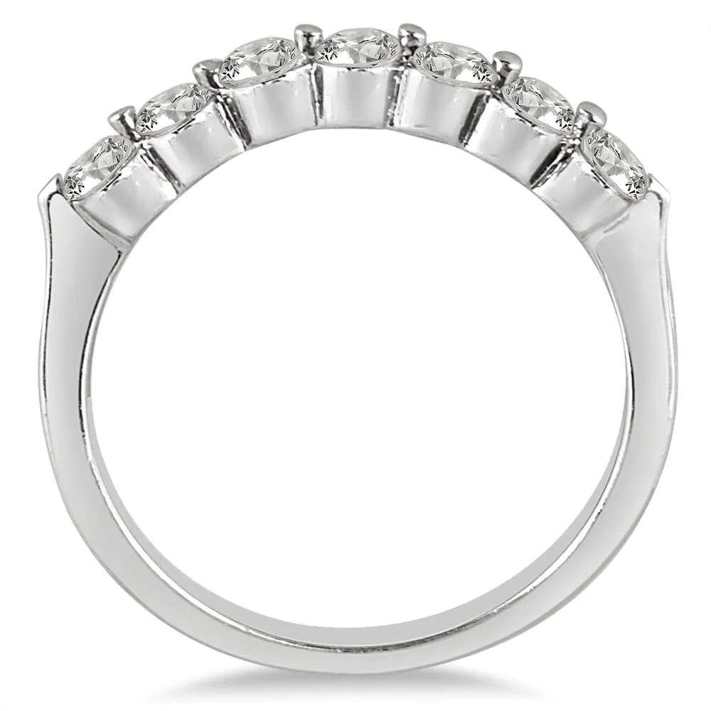 1/4 Carat TW Seven Stone Diamond Wedding Band in 14K White Gold sold by Zulily product image thumbnail 2