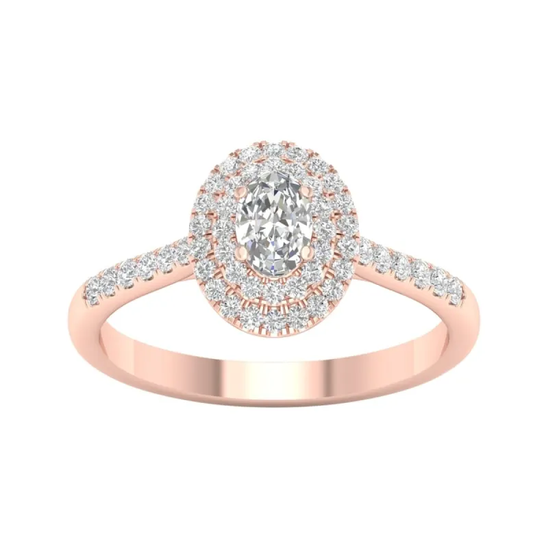 5/8ct TDW Diamond Double Halo Ring in 10k Gold by De Couer sold by Zulily