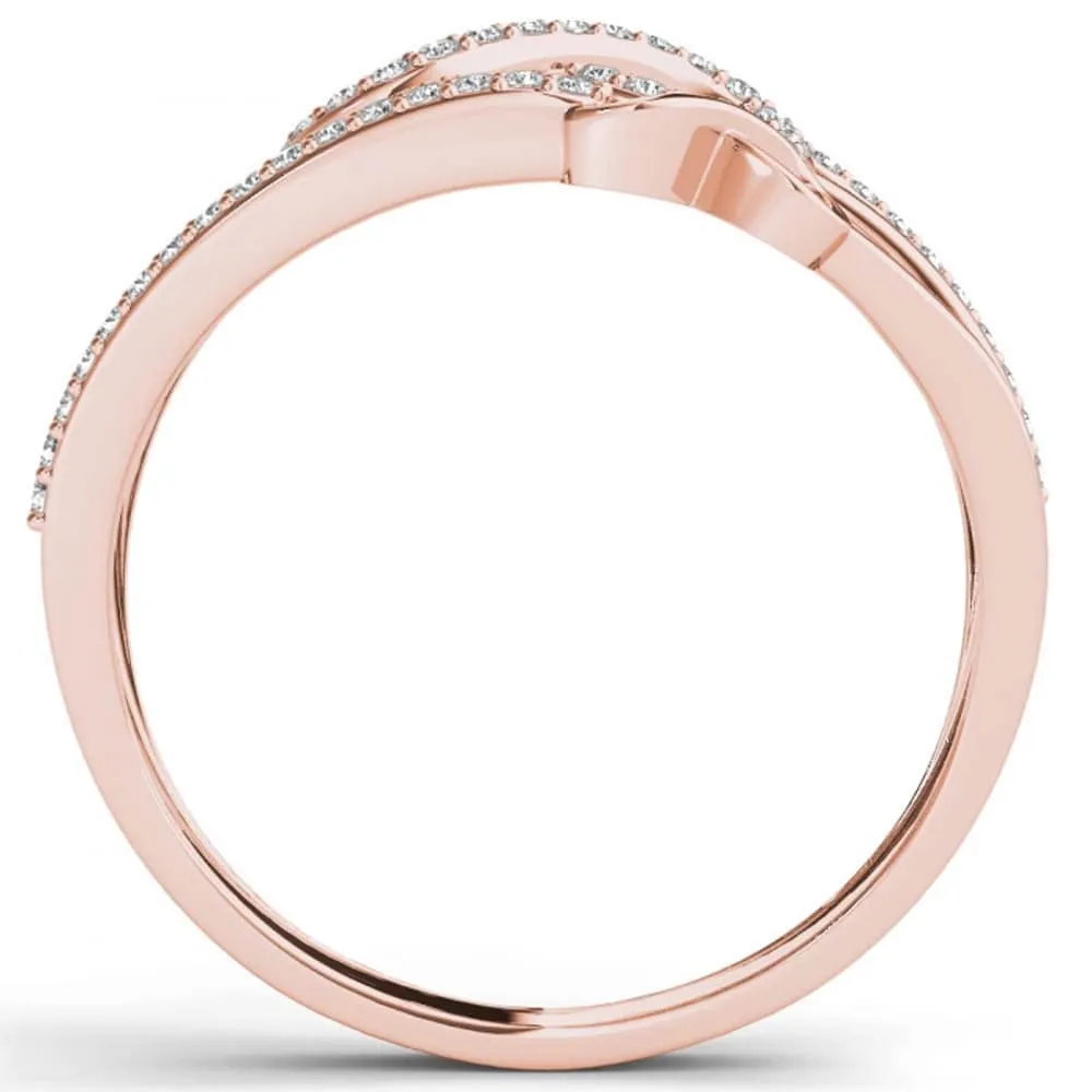 De Couer 10k Rose Gold 1/6ct TDW Diamond Split Shank Fashion Ring - Pink sold by Zulily product image thumbnail 3