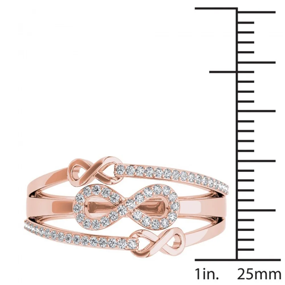 De Couer 10k Rose Gold 1/6ct TDW Diamond Split Shank Fashion Ring - Pink sold by Zulily product image thumbnail 4