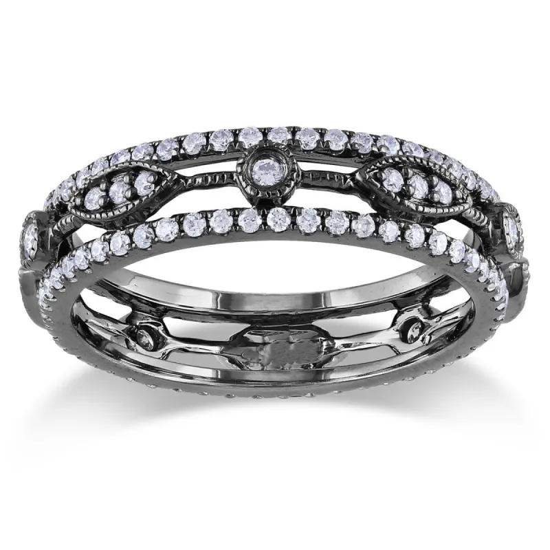 Miadora Signature Collection 14k Black Plated Gold 3/4ct TDW Diamond Ring sold by Zulily