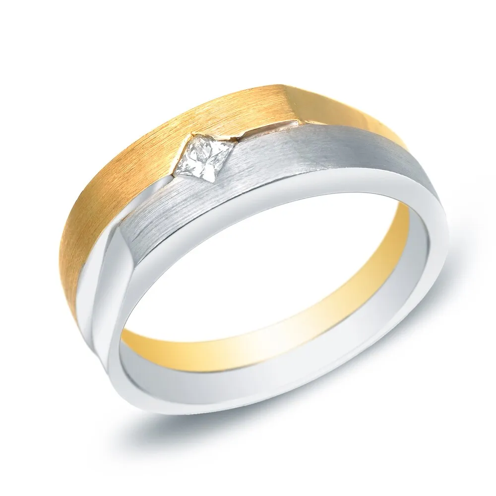 Men's 14k Gold 1/5ct TDW Princess Diamond Solitaire Wedding Band by Auriya sold by Zulily product image thumbnail 2
