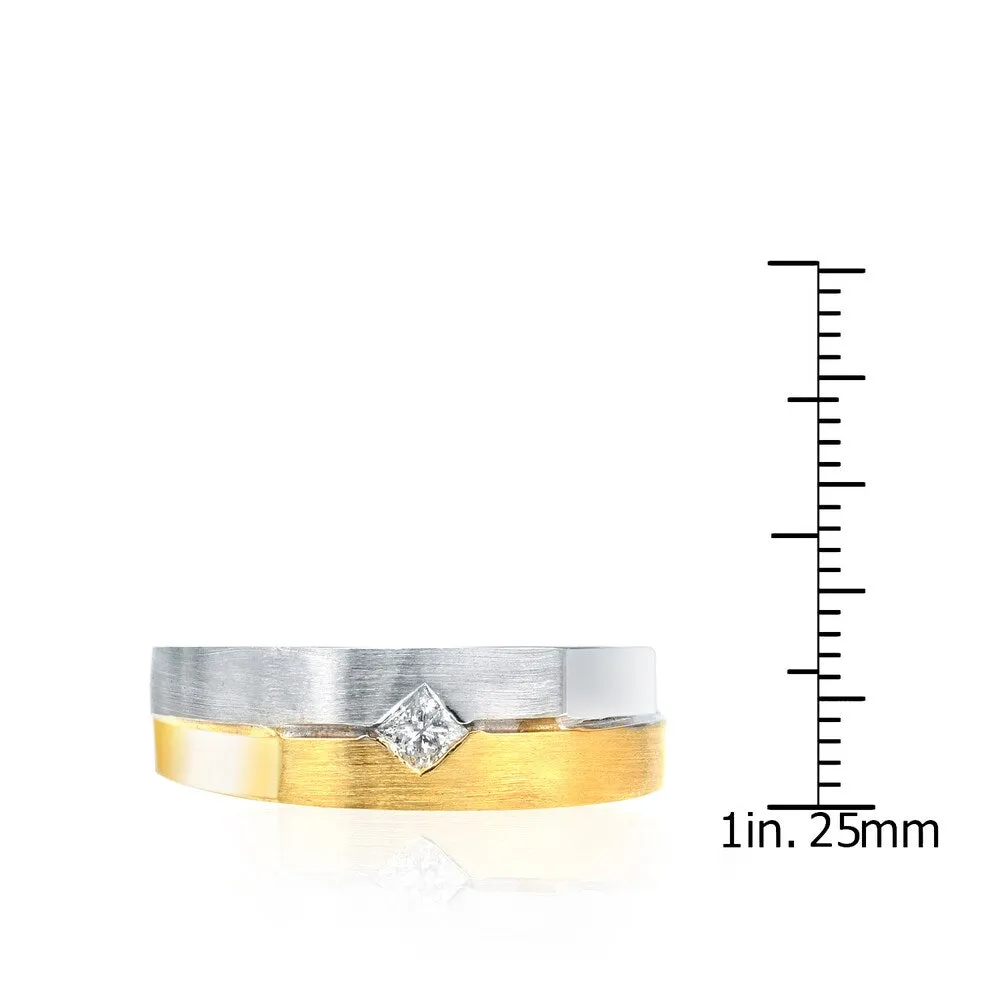 Men's 14k Gold 1/5ct TDW Princess Diamond Solitaire Wedding Band by Auriya sold by Zulily product image thumbnail 5