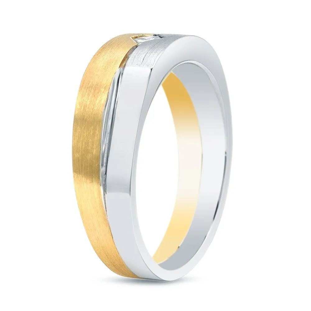 Men's 14k Gold 1/5ct TDW Princess Diamond Solitaire Wedding Band by Auriya sold by Zulily product image thumbnail 4