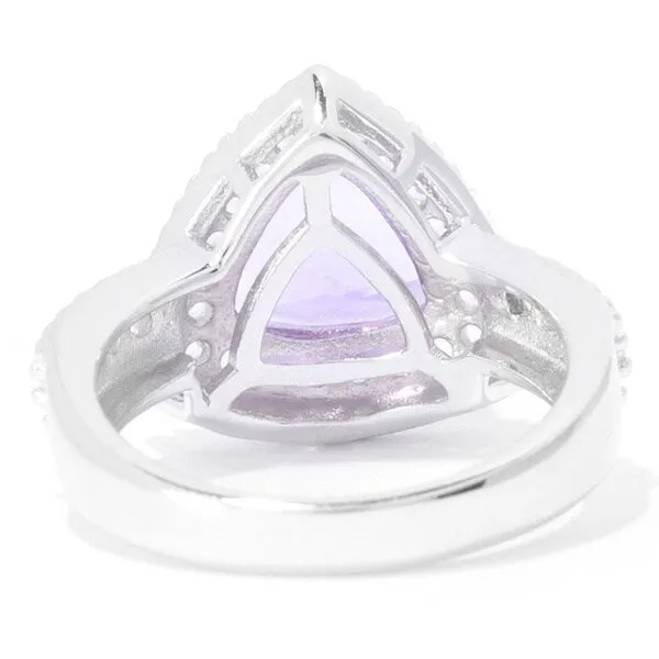 Sterling Silver Trillion-cut Amethyst White Topaz Halo Ring sold by Zulily product image thumbnail 3