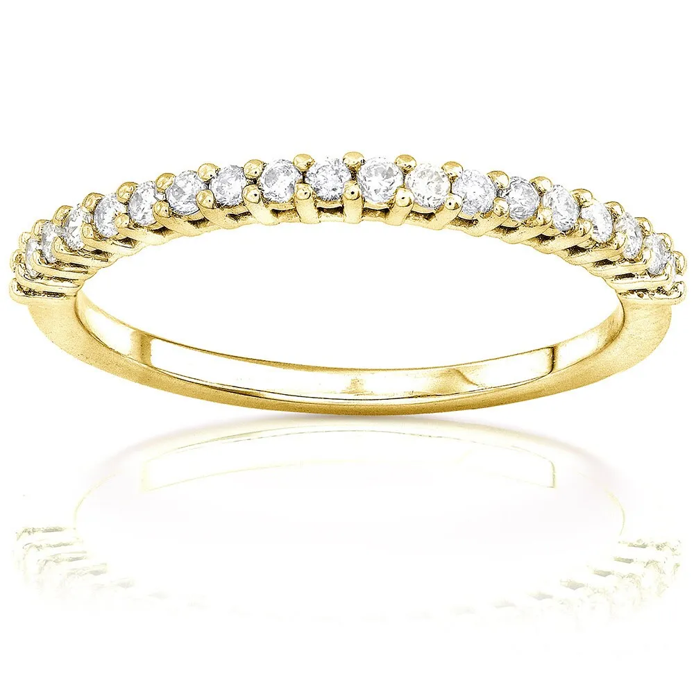 Annello by Kobelli 14k Gold Women's 1/4ct TDW Classic Women's Diamond Wedding Band (G-H, I1-I2) sold by Zulily product image thumbnail 3
