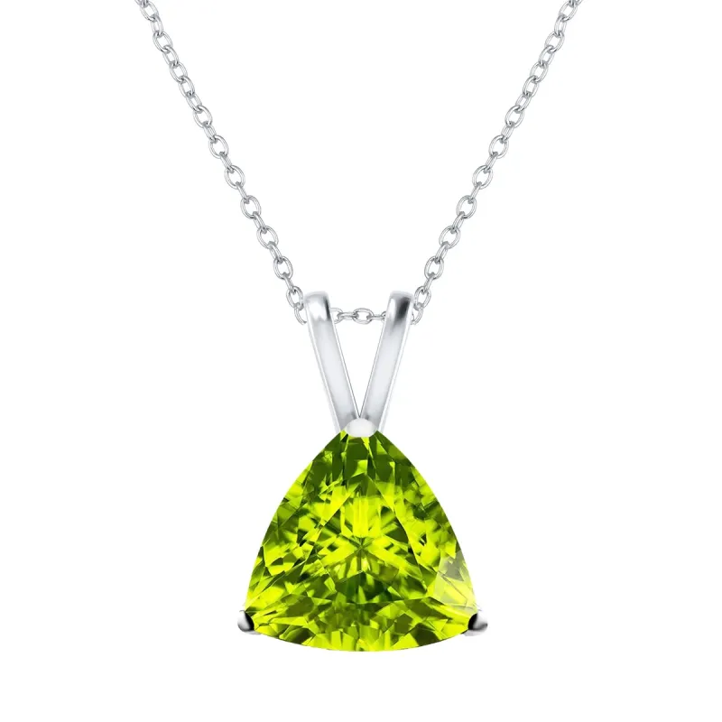 Sterling Silver Peridot Solitaire Pendant with 18" Chain 2" Extension sold by Zulily