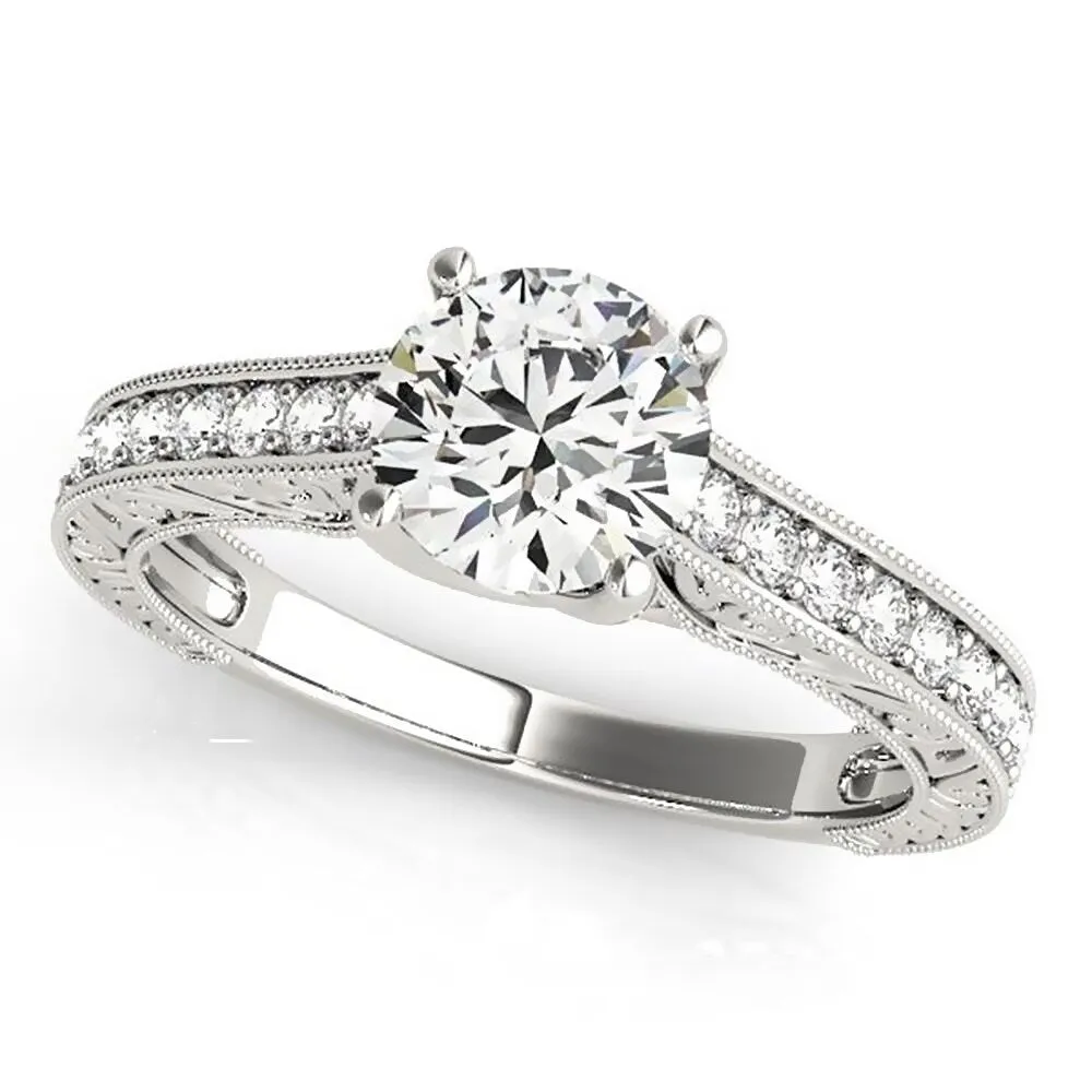 Auriya 2ct Vintage Moissanite and Diamond Engagement Ring 1/4ctw 14K Gold sold by Zulily