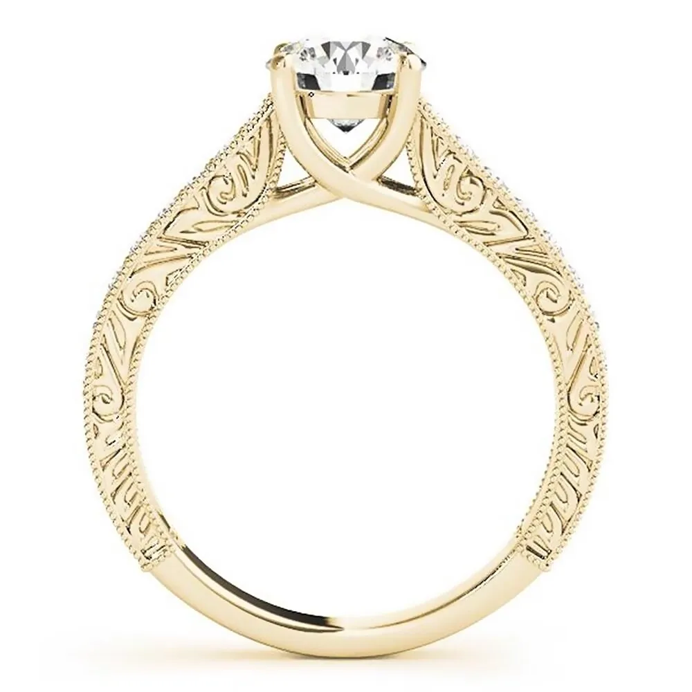 Auriya 2ct Vintage Moissanite and Diamond Engagement Ring 1/4ctw 14K Gold sold by Zulily product image thumbnail 5