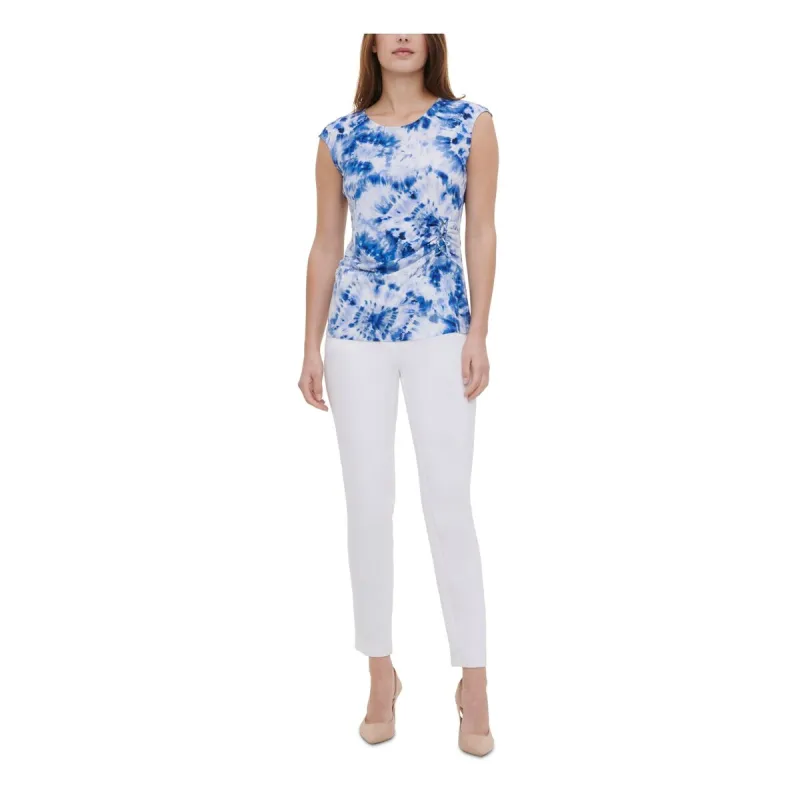 Calvin Klein Women's Lace up Side Soft Sleeveless Top Blue Size L sold by Zulily